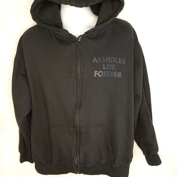 Assholes Live Forever Black Zip Hoodie (XL) - Picture 1 of 12